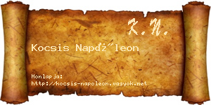 Kocsis Napóleon névjegykártya